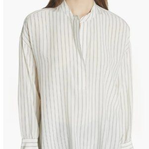 Vince Double Stripe Silk Pullover